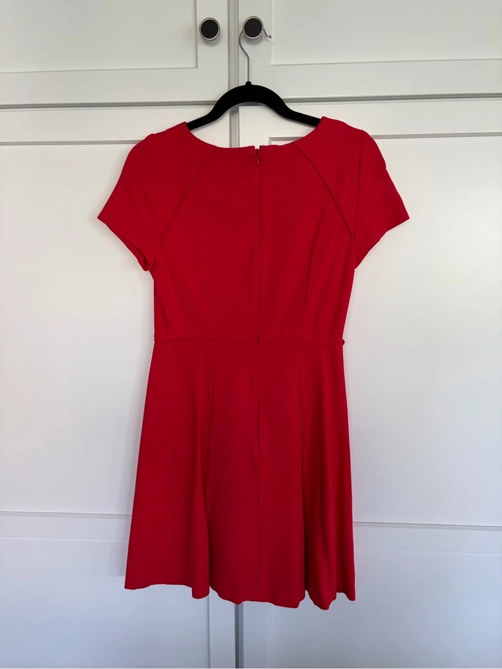 J. Crew Red Short-Sleeve Fit & Flare Mini Dress